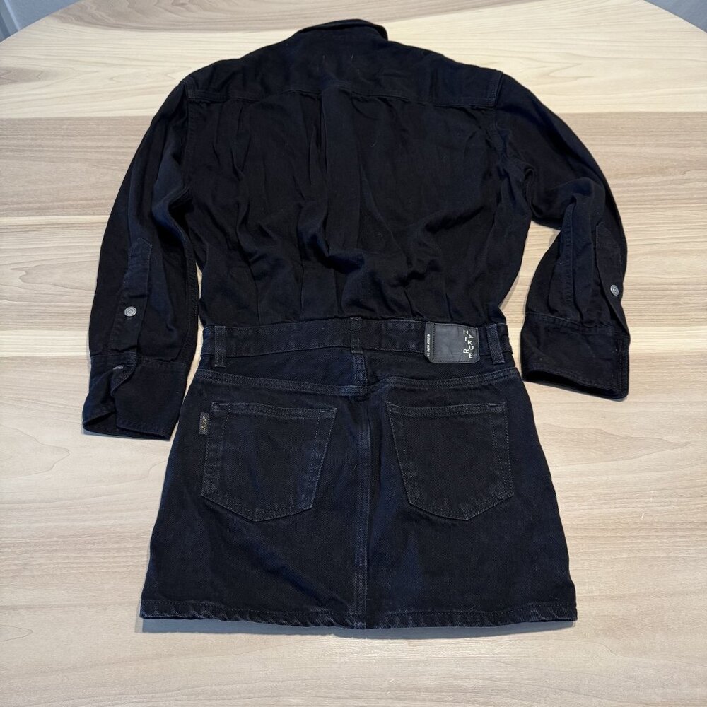 Haikure Tatum Black Stone Denim Shirt Skirt Combo Mini Dress Women's X-Small XS - Picture 5 of 9